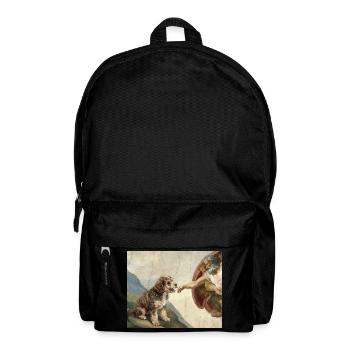 Dog God Hand Poodle Dogs meme - Backpack - black - Front