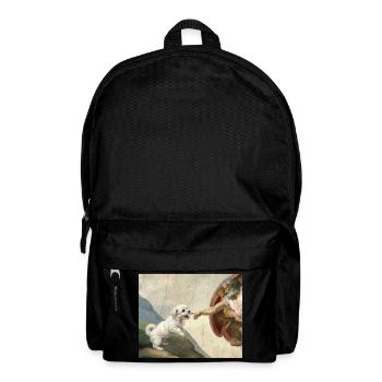 Dog God Hand Maltese Dogs meme - Backpack - black - Front