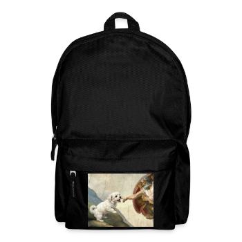 Dog God Hand Maltese Dogs meme - Backpack - black - Front
