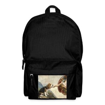 Dog God Hand Beagle Dog meme - Backpack - black - Front
