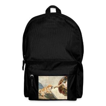 Dog God Hand Pomeranian Dog meme - Backpack - black - Front