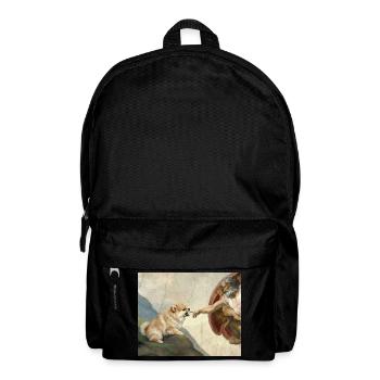 Dog God Hand Pomeranian Dog meme - Backpack - black - Front