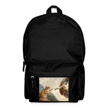 Chat gifle la main de Dieu Mème des chats drôles - Sac à dos - noir - Devant