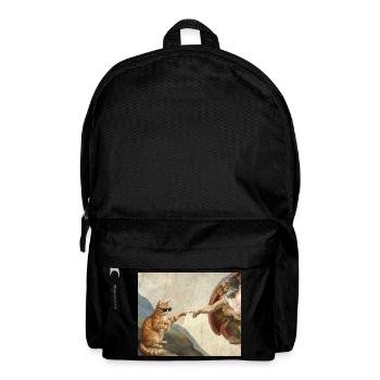 Chat gifle la main de Dieu Mème des chats drôles - Sac à dos - noir - Devant