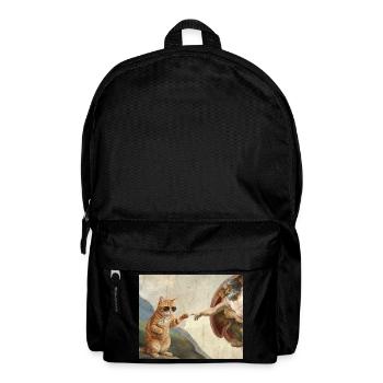 Chat gifle la main de Dieu Mème des chats drôles - Sac à dos - noir - Devant