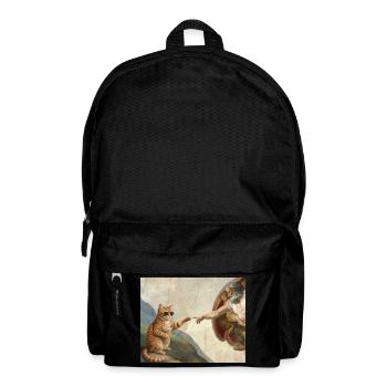 Chat gifle la main de Dieu Mème des chats drôles - Sac à dos - noir - Devant