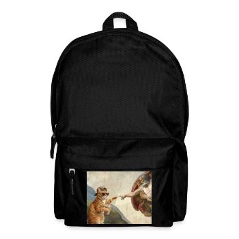 Katze Schlägt Gottes Hand Lustiges Katzen meme - Rucksack - Schwarz - Vorne