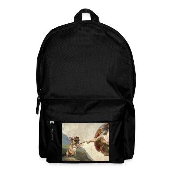 Dog God Hand French Bulldog Dog meme - Backpack - black - Front