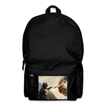 Chat gifle la main de Dieu Mème des chats drôles - Sac à dos - noir - Devant
