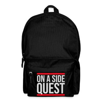 On A Side Quest Gaming Adventure Spruch Logo Text - Rucksack - Schwarz - Vorne