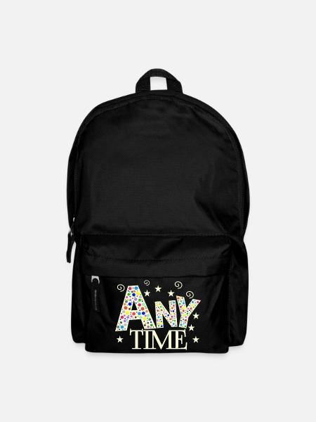 any time text - Rucksack - Schwarz