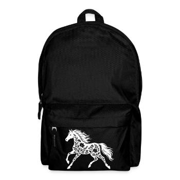 Blumenpferd Silhouette - Rucksack - Schwarz - Vorne