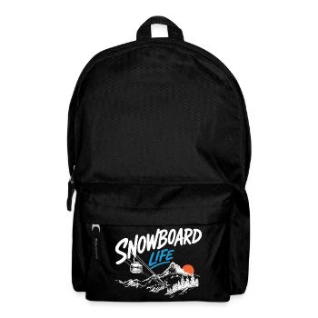 Snowboard Life Gondel Seilbahn & Berge Wintersport - Rucksack - Schwarz - Vorne