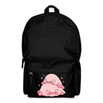  Kawaii Blobfisch Kuscheln Süßer Rosa Gestapelter - Rucksack - Schwarz - Vorne