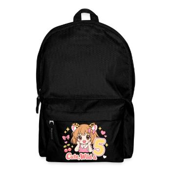 Cute Wild Mädchen Leopardenlook Mit Kirschen - Rucksack - Schwarz - Vorne