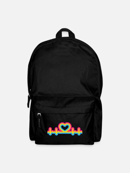 Pansexual Pride Heartbeat - Backpack - black