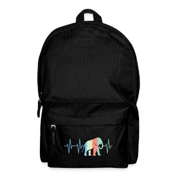 bunte Farben Elefant Elefanten Herzschlag Symbol - Rucksack - Schwarz - Vorne