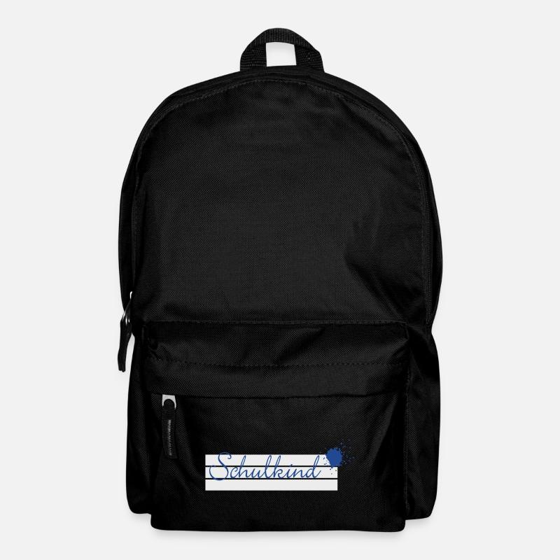 Schulkind - Tintenklecks blau auf Schreiblinien - Rucksack - Schwarz