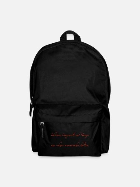 Langeweile und Hunger - Rucksack - Schwarz