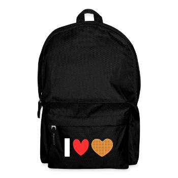 Ich liebe Waffelherz-Waffel-Frühstück - Rucksack - Schwarz - Vorne