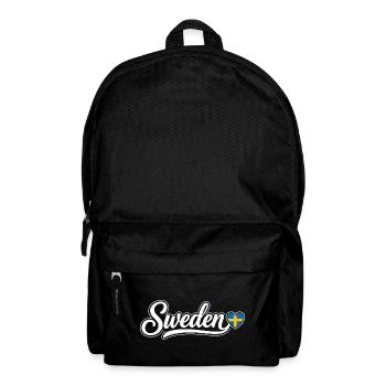Sweden Script with Flag Heart Fan Patriotic - Backpack - black - Front