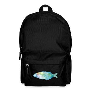 Der farbenfrohe Fisch erstrahlt in zarten Farben - Rucksack - Schwarz - Vorne