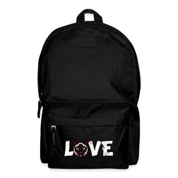 Siamese Cat Love Cartoon Face Blue Eyes Cat Mom - Backpack - black - Front