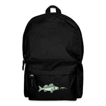 Zander jagt Kunstköder - Rucksack - Schwarz - Vorne