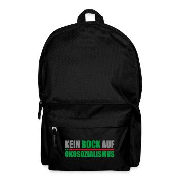 Kein Bock auf Ökosozialismus | Farben änderbar - Rucksack - Schwarz - Vorne