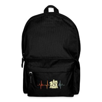 Schachfiguren Kardiogramm - Rucksack - Schwarz - Vorne