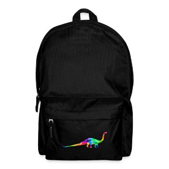 Colorful long-necked dinosaur made of polygons - Backpack - black - Front