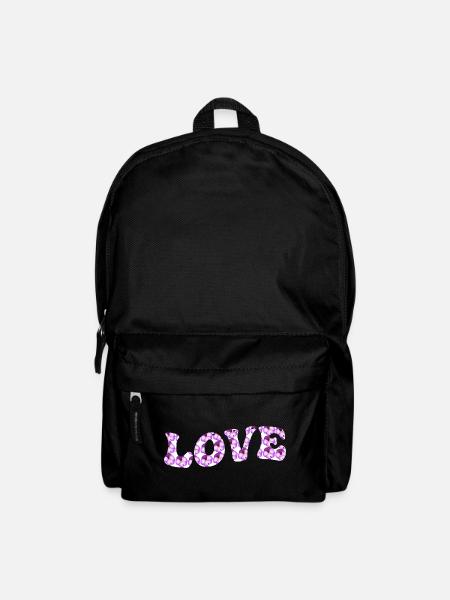 Love motif with lilac flowers - Backpack - black