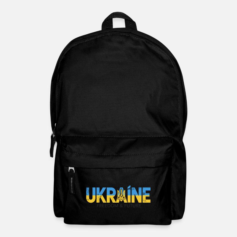 Ukrainischer Dreizack Friedensdesign - Rucksack - Schwarz