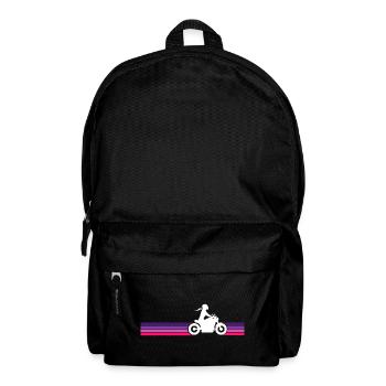Motorcyclist Woman Chopper Biker In Biker Girl - Backpack - black - Front
