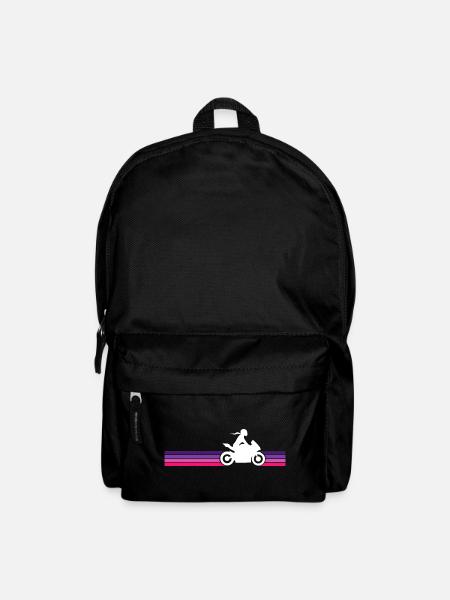 Motorradfahrerin Supersportler Bikergirl Nakedbike - Rucksack - Schwarz