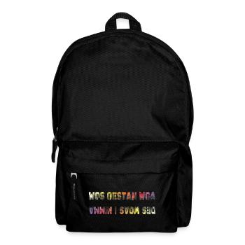 wos gestan war des woas i nimma, lustiger Spruch - Rucksack - Schwarz - Vorne