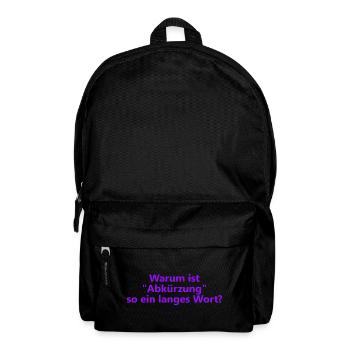 Warum ist "Abkürzung" so ein langes Wort? - Rucksack - Schwarz - Vorne