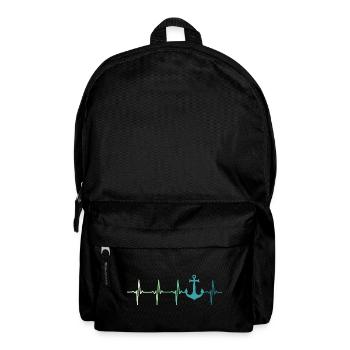 Ankerherzschlag Marinekapitänsboot - Rucksack - Schwarz - Vorne