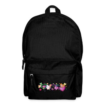 Motif de bordure en forme de cœurs colorés - Sac à dos - noir - Devant