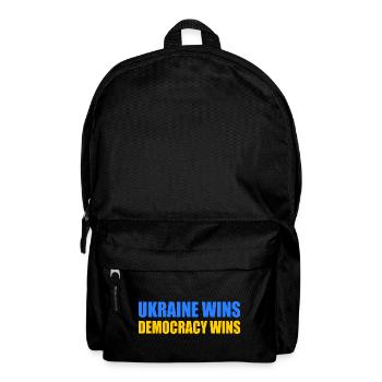 Ukraine wins democracy wins - Rucksack - Schwarz - Vorne
