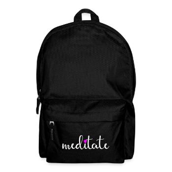 Meditate Yoga Meditation Heart Handwriting Namaste - Backpack - black - Front