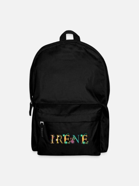 IRENE Name Adorned with Flowers - Backpack - black