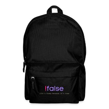 Ifalse Funny Coder Programming Pun - Backpack - black - Front
