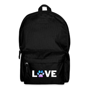 Pfotenherz Tattoodesign für Tierliebhaber - Rucksack - Schwarz - Vorne