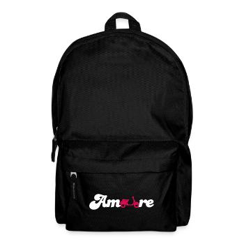 Amore Love Love Italy Fan Roller Cursive Font - Backpack - black - Front
