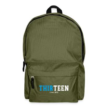 13th Birthday 2026 Thirteen Teen Gift Idea - Backpack - olive green - Front