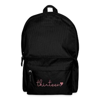 Cute 13th Birthday Gift 13 Years Old - Thirteen - Backpack - black - Front