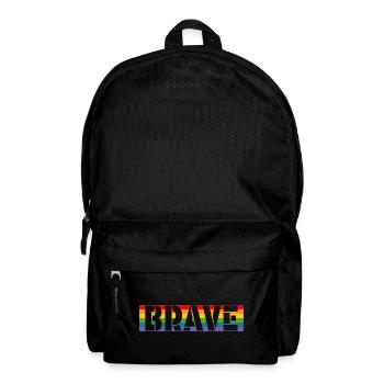 LGBT pride Rainbow Tshirt brave - Rucksack - Schwarz - Vorne
