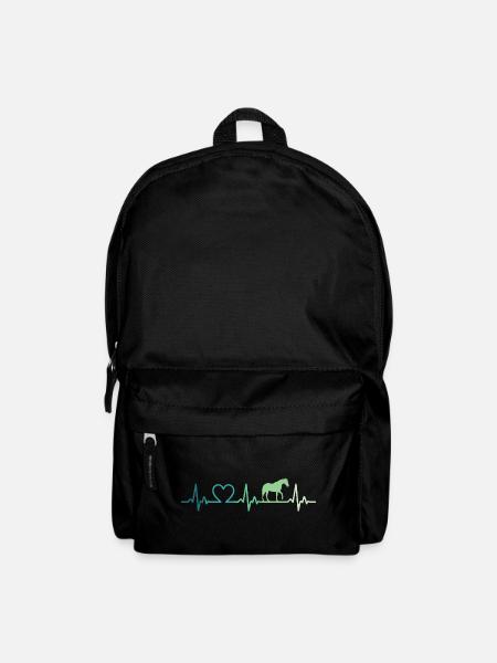 mon cheval battement de coeur chevaux - Sac à dos - noir