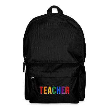 LGBTQ Pride Teacher Typography Design in 90s look - Backpack - black - Front